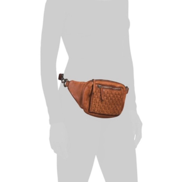 Anthropologie Vilencia Holland Leather Woven Braided Belt Bag Fanny Purse - Picture 3 of 4